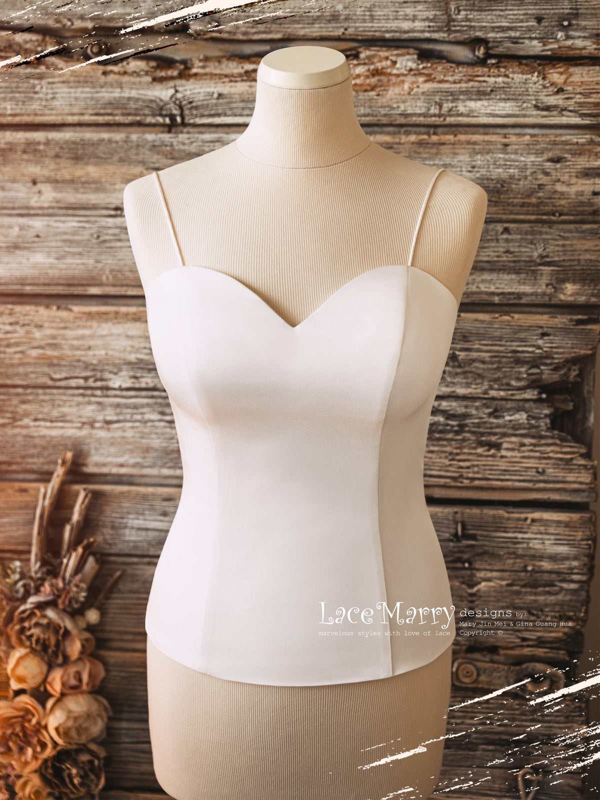 VALERIE #3 / Long Bridal Corset with Sweetheart Neckline