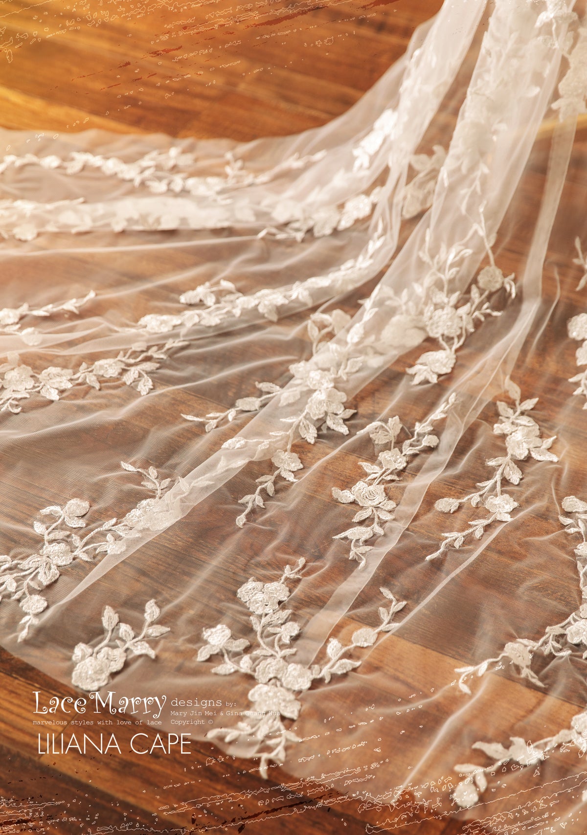 LILIANA CAPE / Bohemian Lace Train for Your Wedding Dress