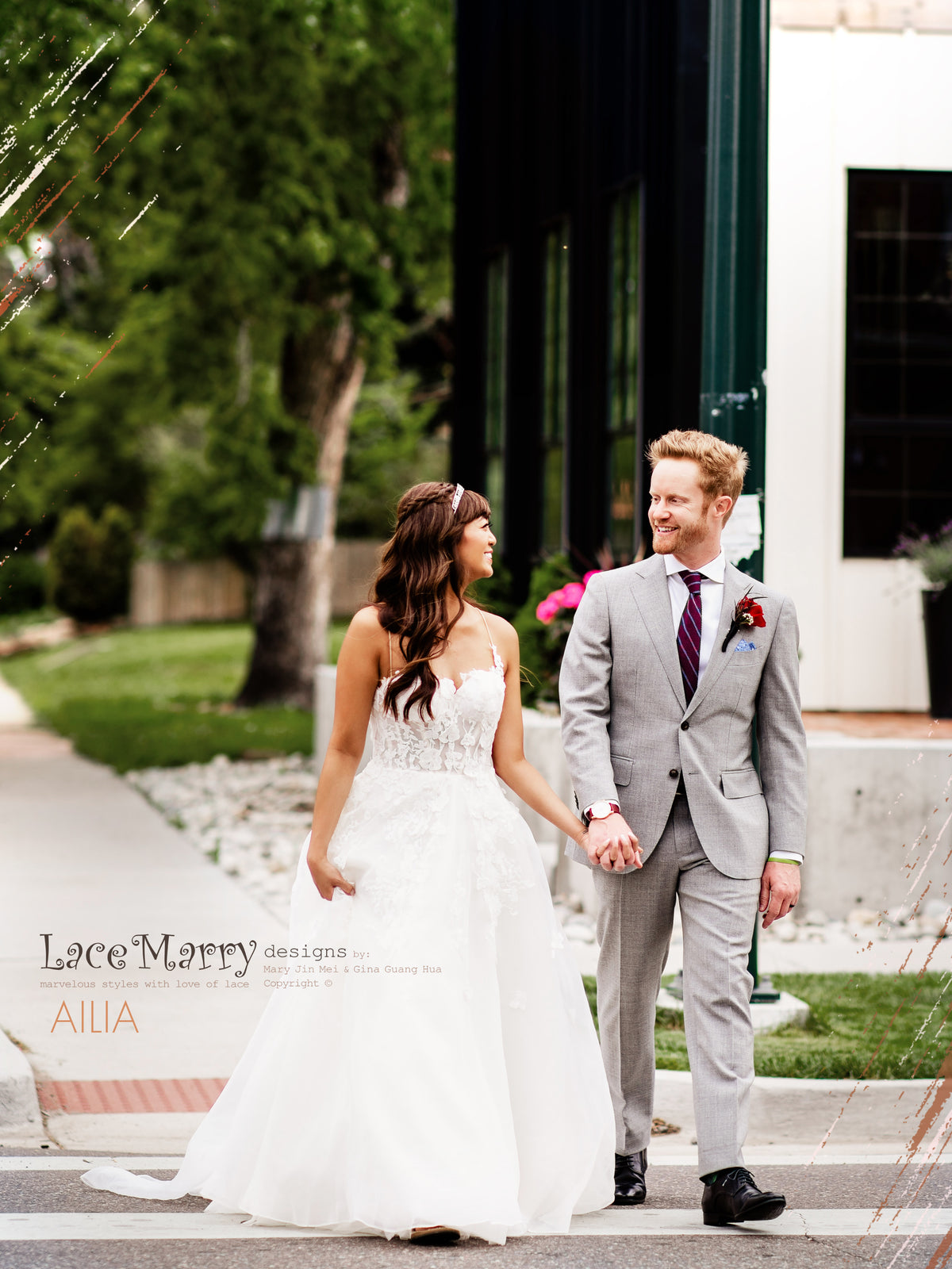 AILIA / Sweetheart Wedding Dress with Spaghetti Straps