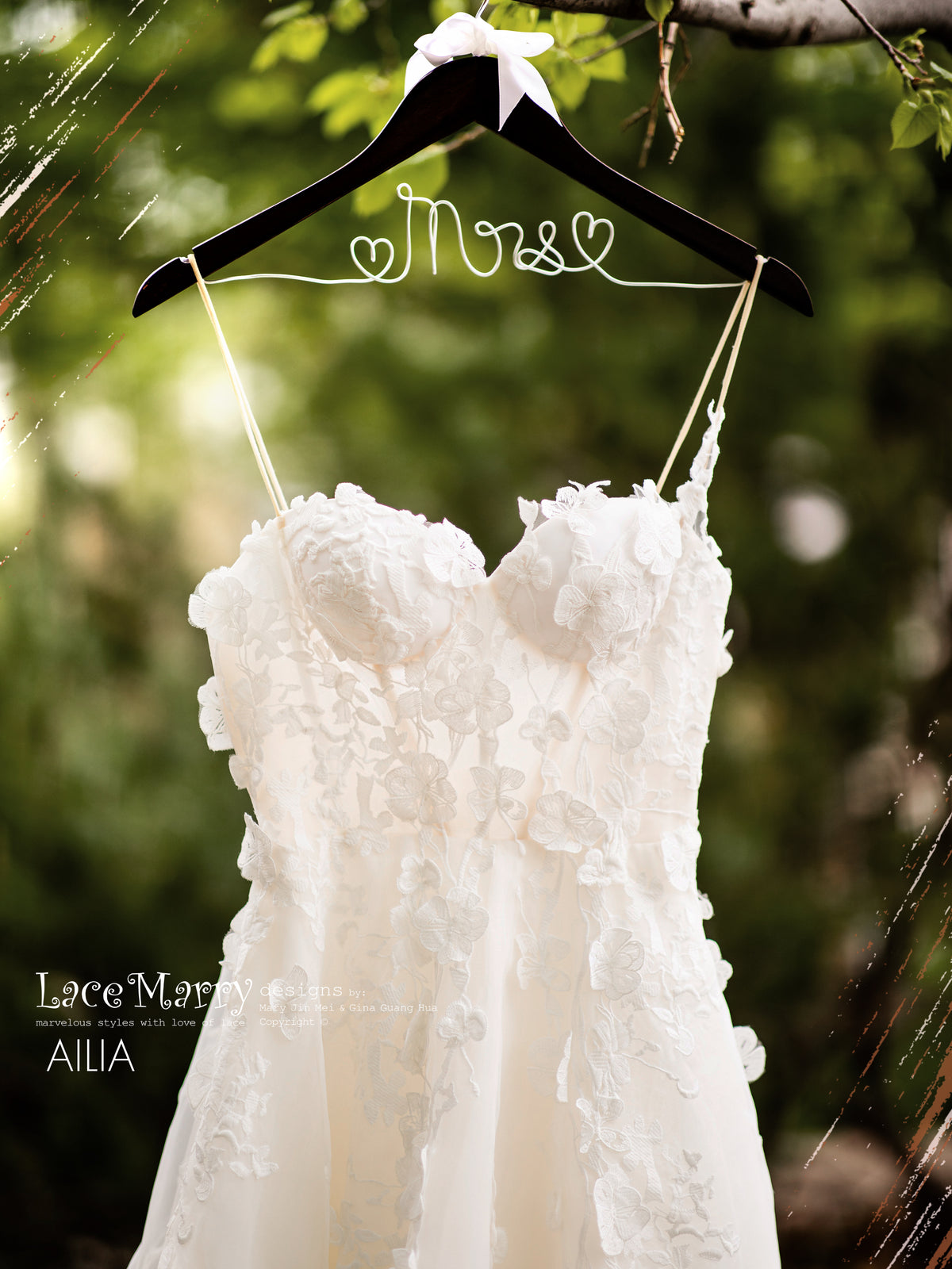 AILIA / Sweetheart Wedding Dress with Spaghetti Straps