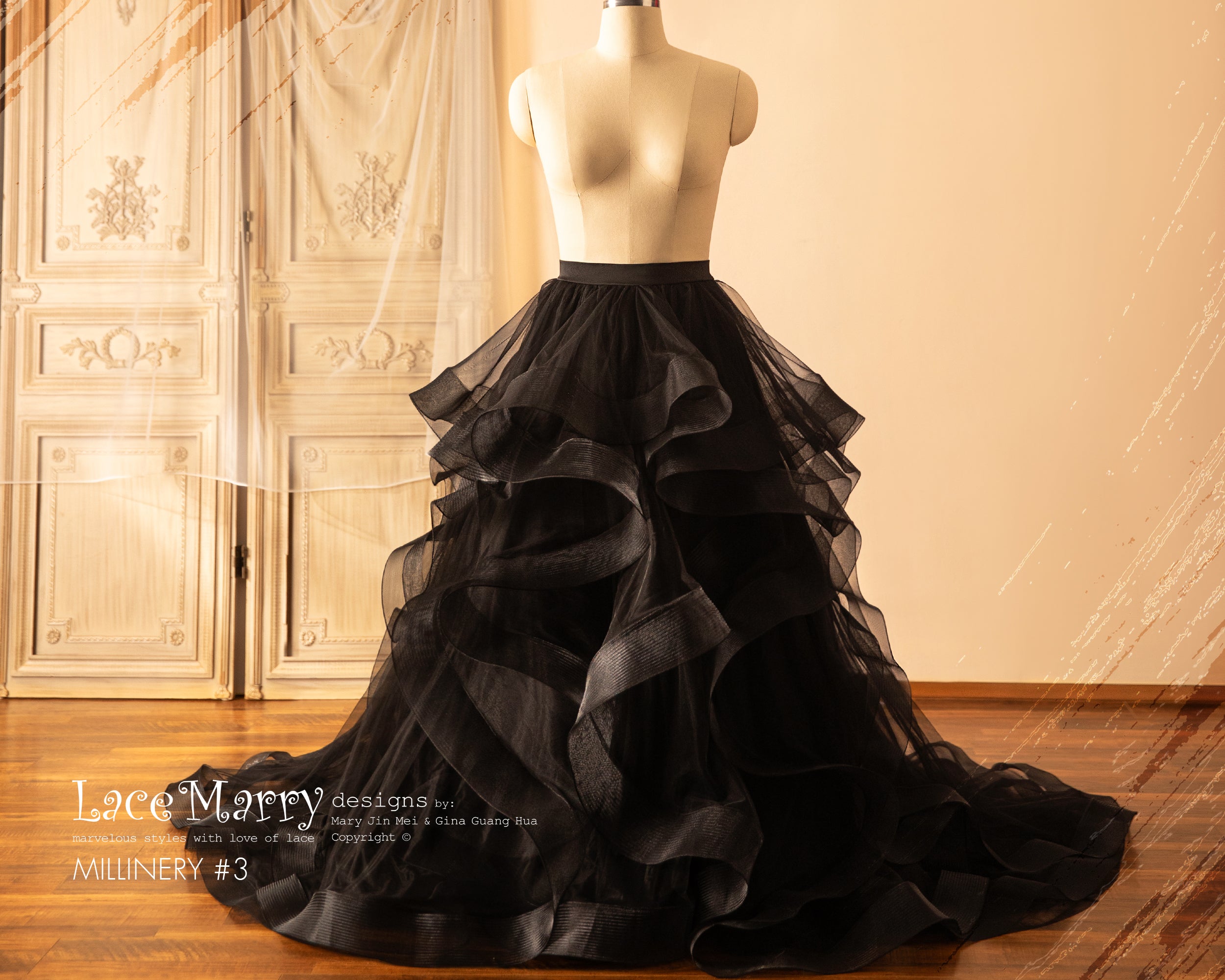 Black Ruffle Wedding Dress