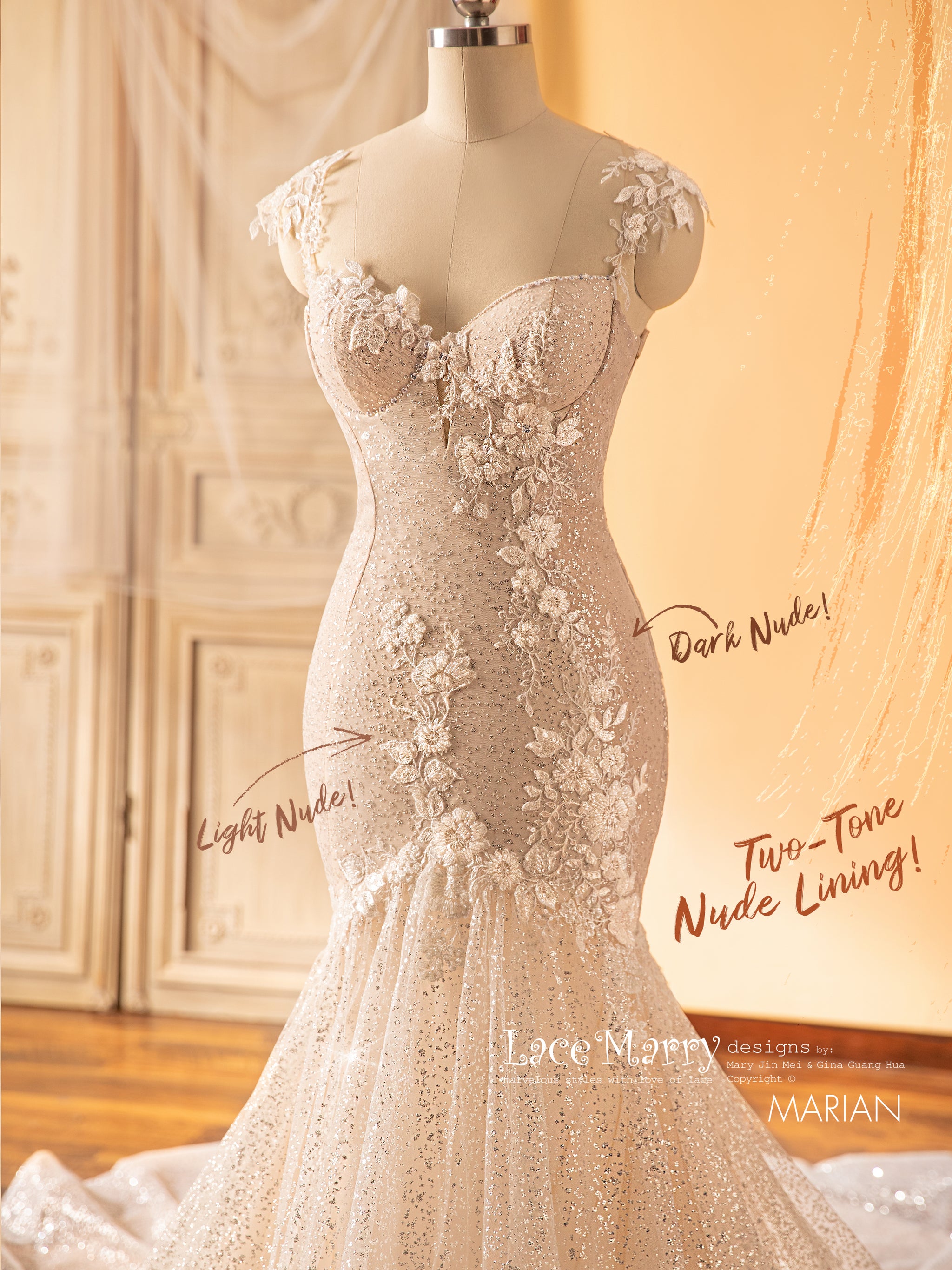 Evangeline Wedding Gown Ivory Dream - Evening Dresses, Occasion
