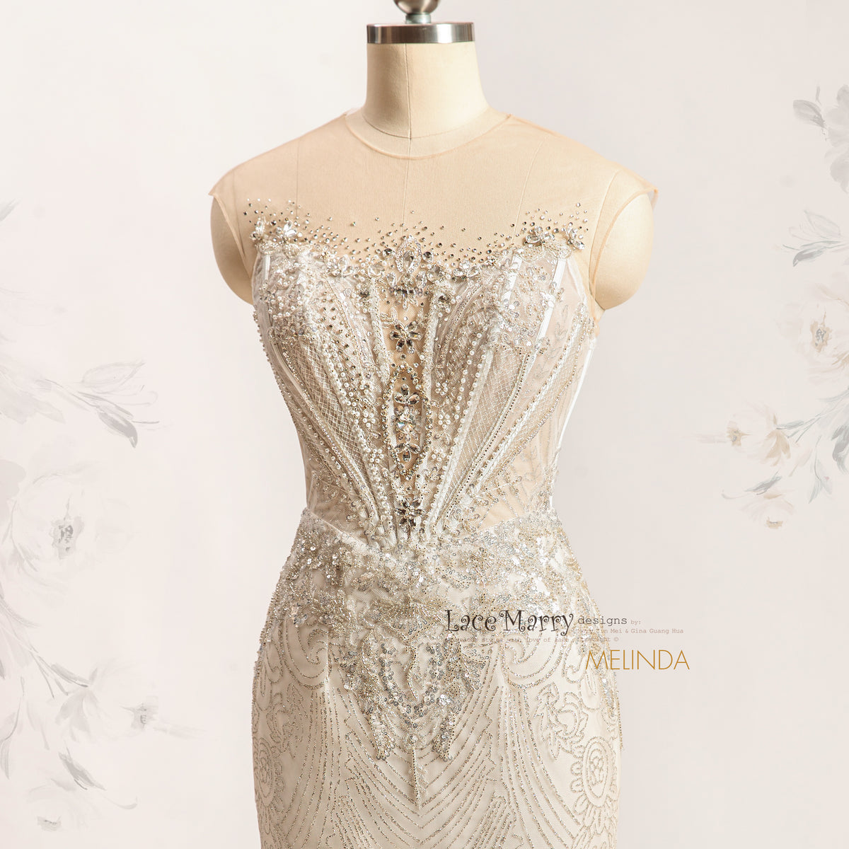 MELINDA / Luxurious Basque Waist Embellished Wedding Dress