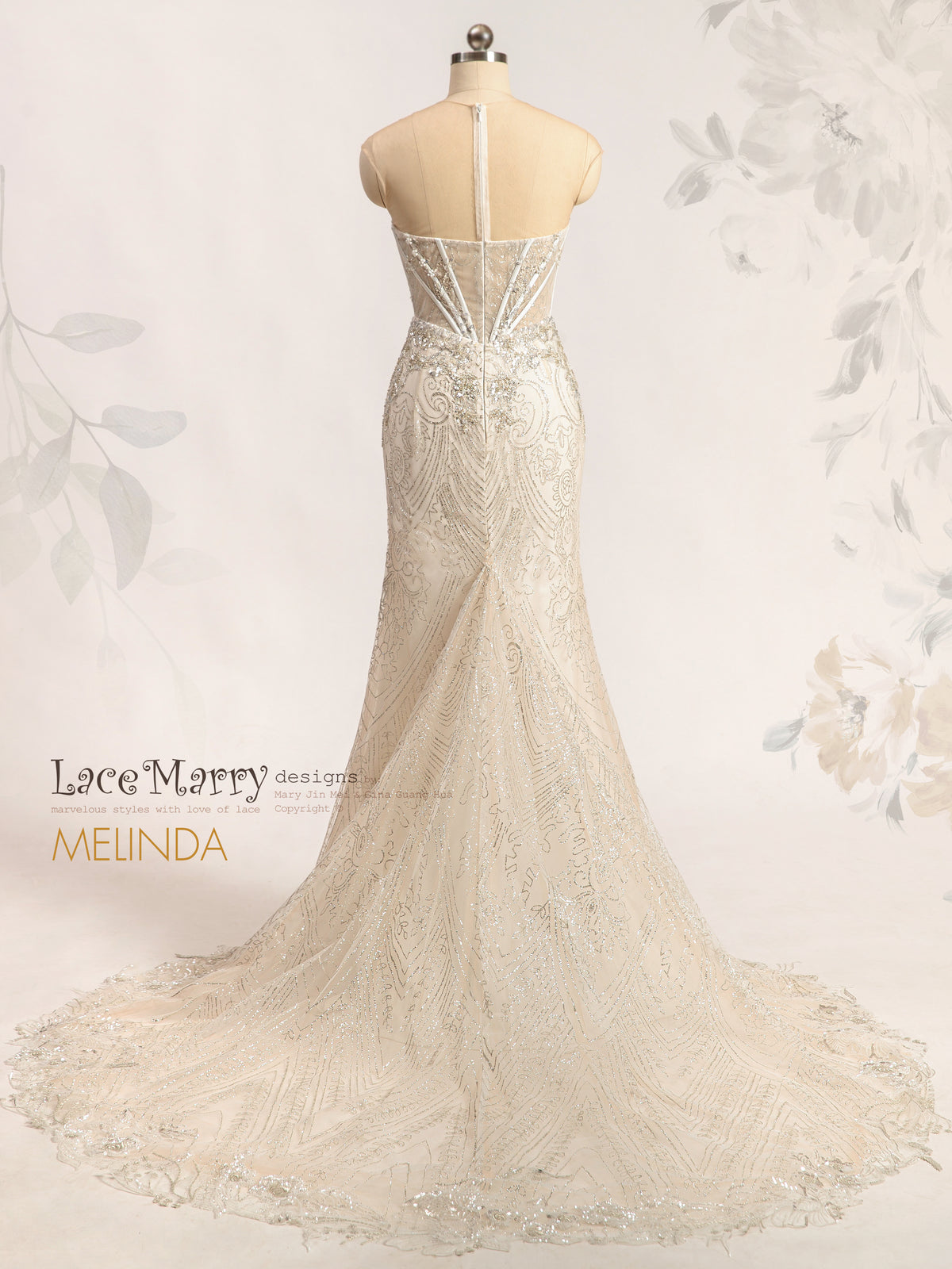 MELINDA / Luxurious Basque Waist Embellished Wedding Dress