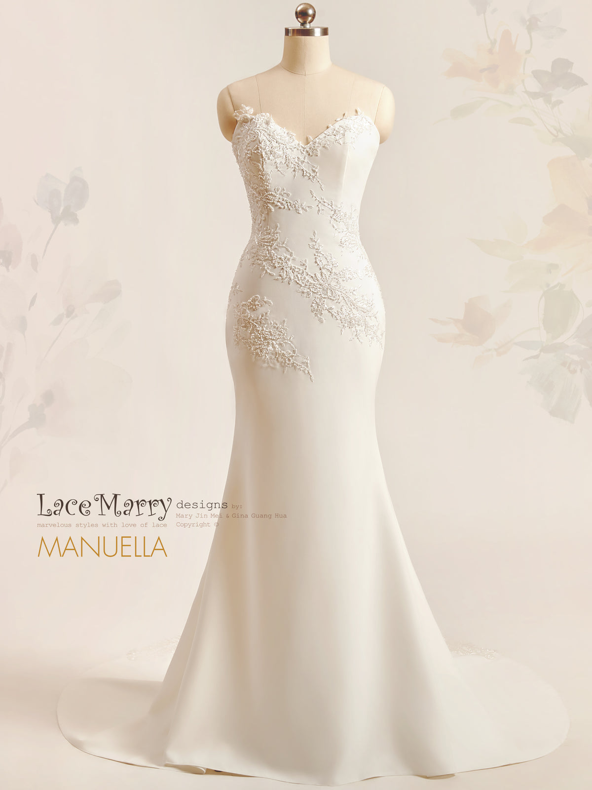 MANUELLA / Minimalist Wedding Dress with Sweetheart Neckline