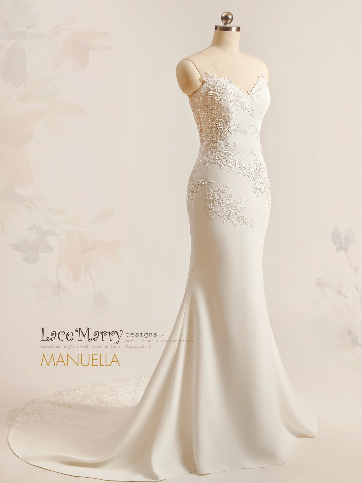 MANUELLA / Minimalist Wedding Dress with Sweetheart Neckline