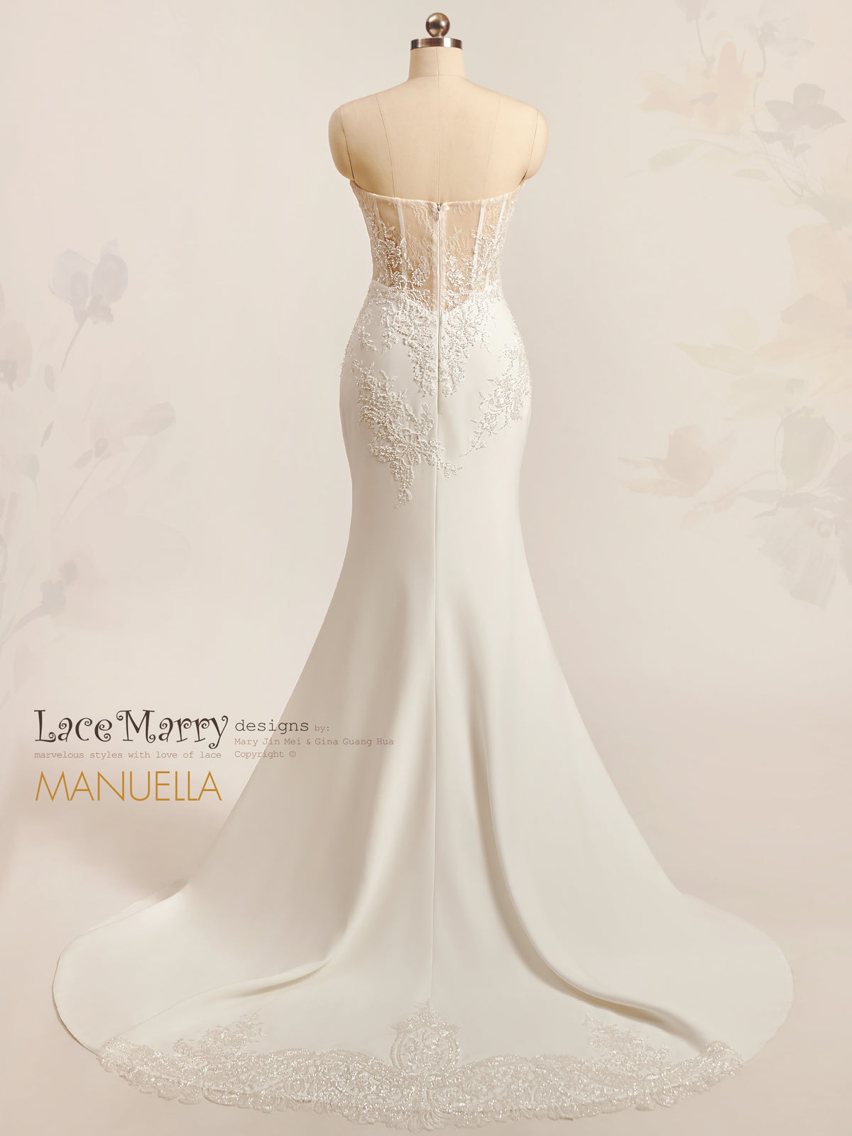 MANUELLA / Minimalist Wedding Dress with Sweetheart Neckline