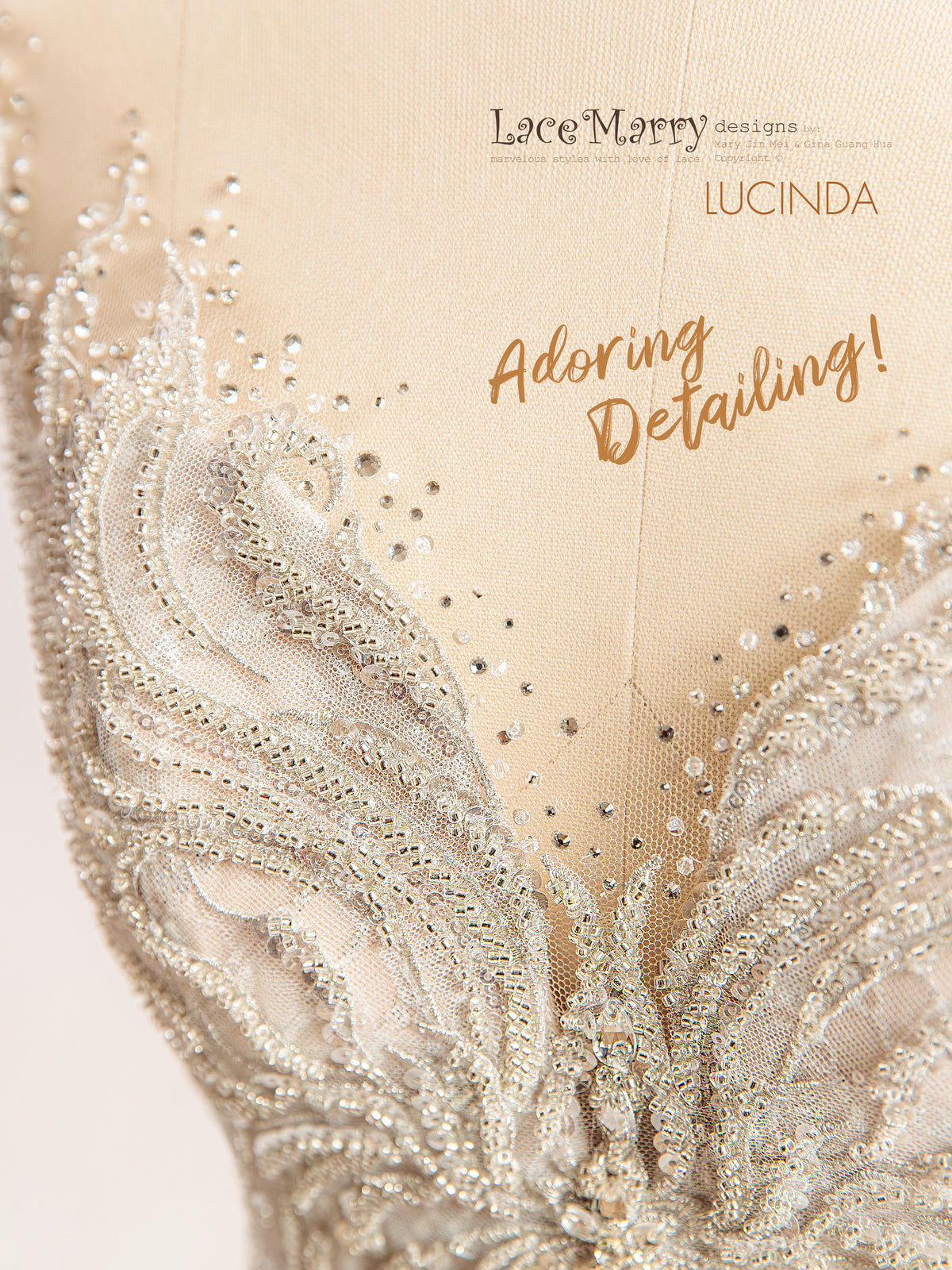 LUCINDA / Breathtaking Wedding Dress with Embellishment