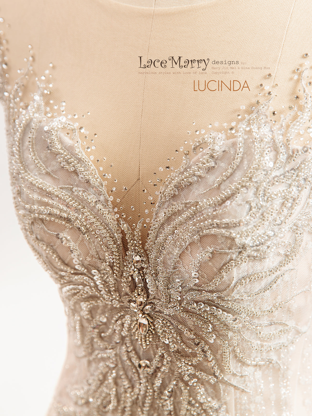 LUCINDA / Breathtaking Wedding Dress with Embellishment