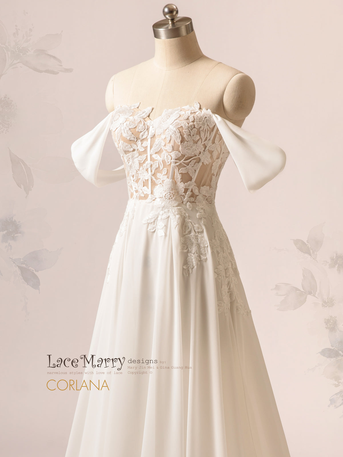 CORLANA / Sweetheart Wedding Dress with Chiffon Skirt