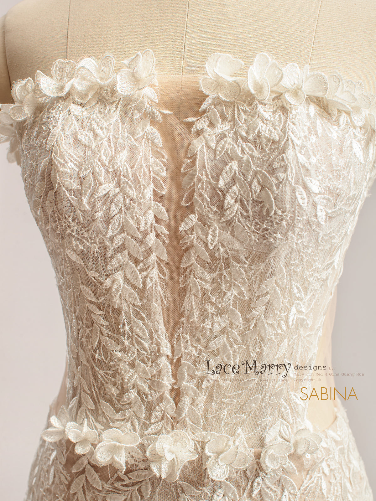 SABINA / Strapless Boho Wedding Dress