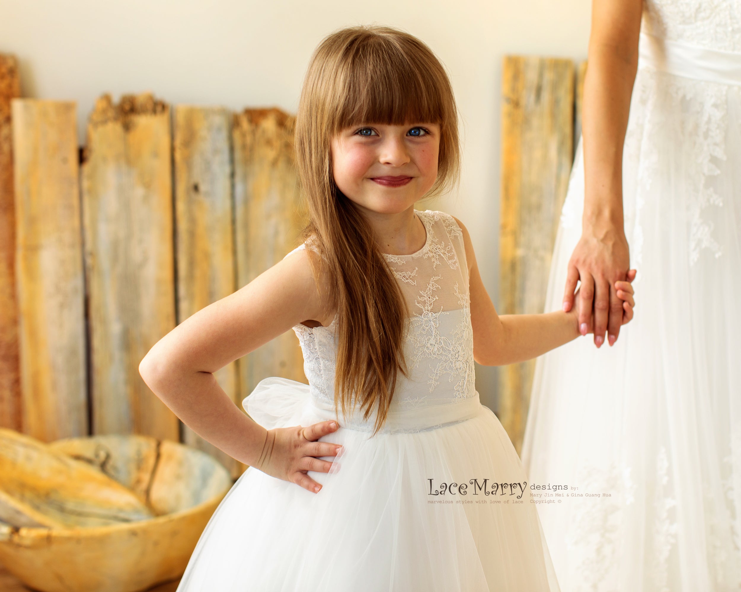 Chantilly lace flower girl dress best sale