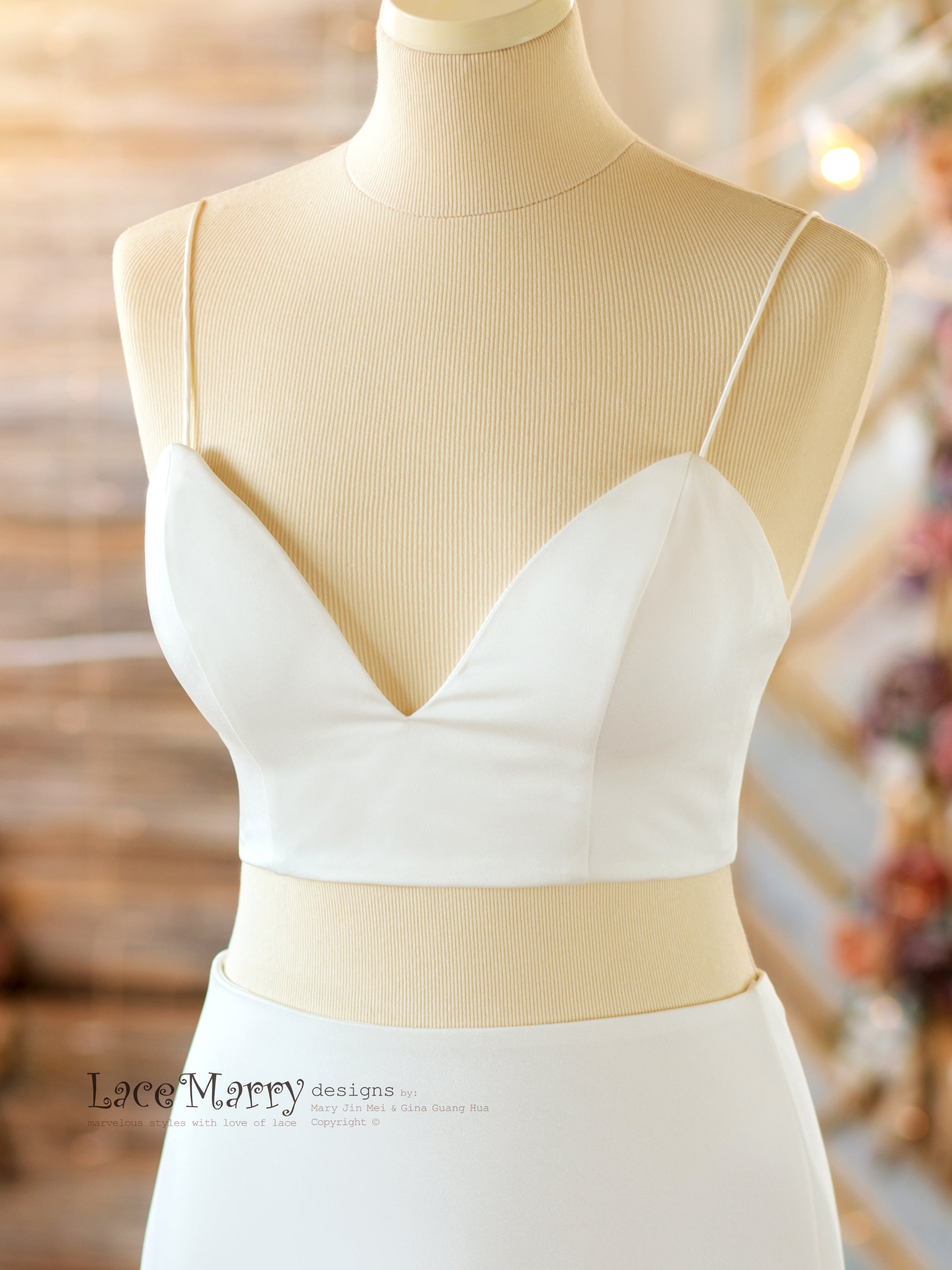 Low Back Bridal Bustier with Removable Straps